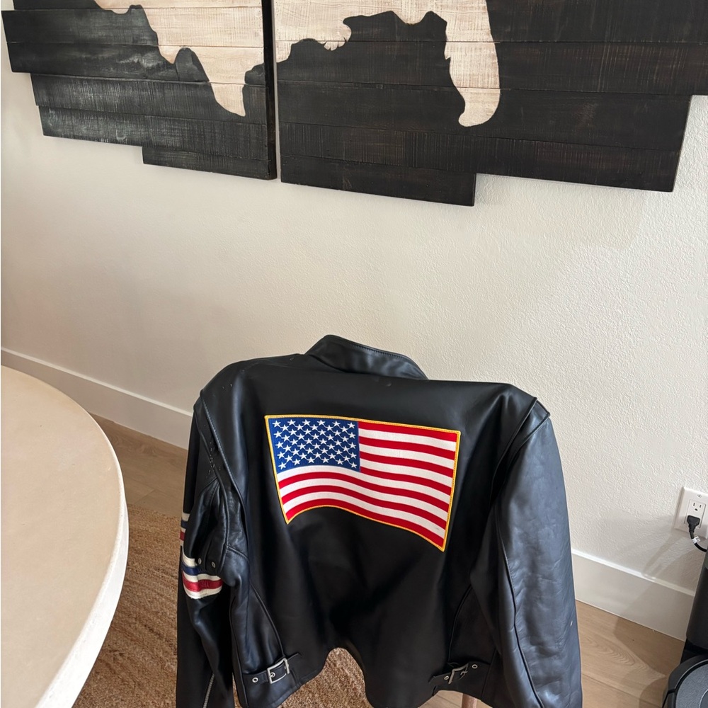 American Flag Leather Jacket